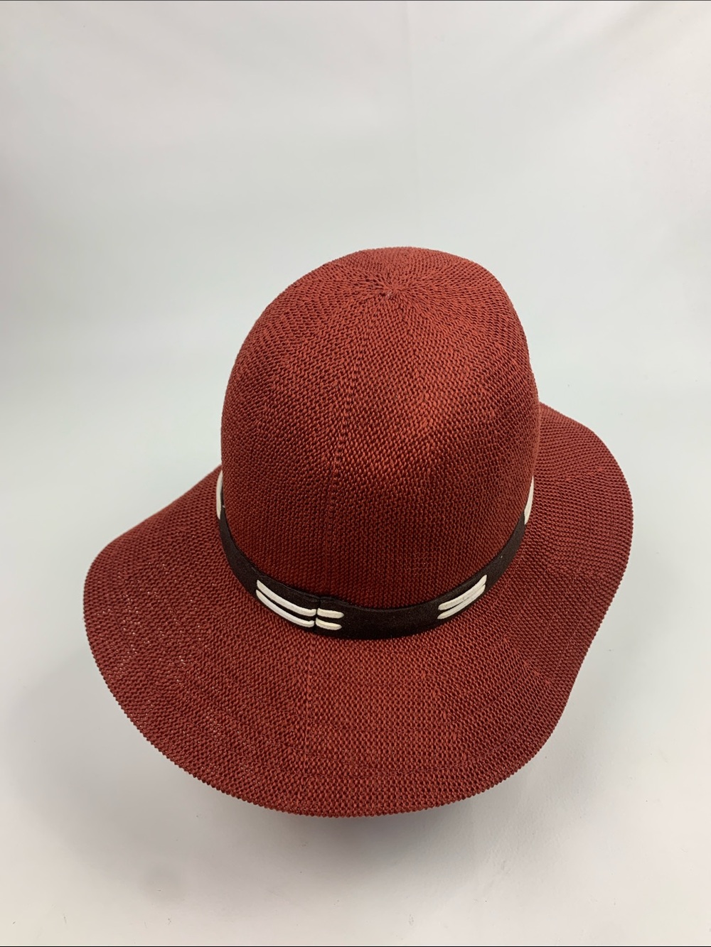 Orvis Rust brown Wide-Brim sun Hat & Dark Brown white Band Lightweight New - Picture 6 of 13